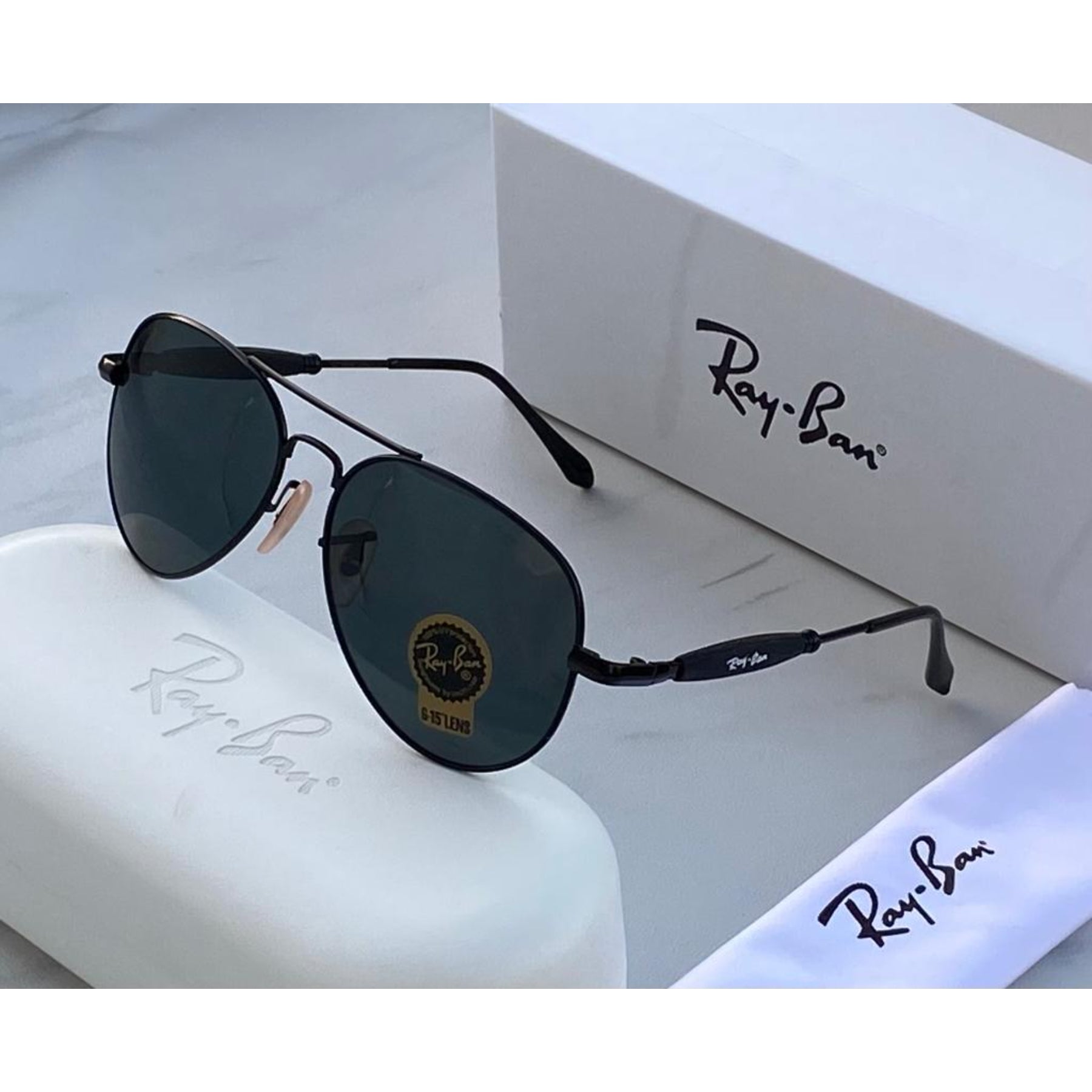 Ray ban aviator black 3517 online