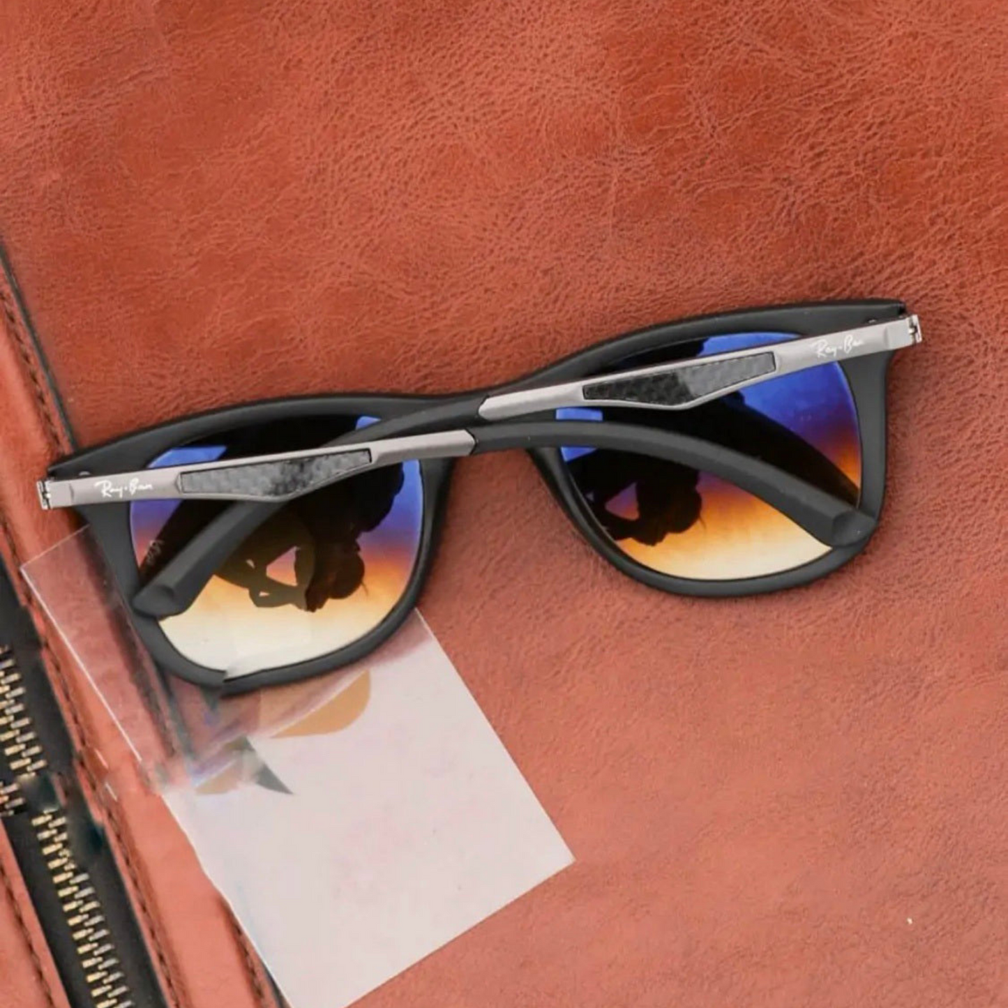 RAY-BAN New Addition Brown Shaded & Black 4287 Square Sunglass For Unisex