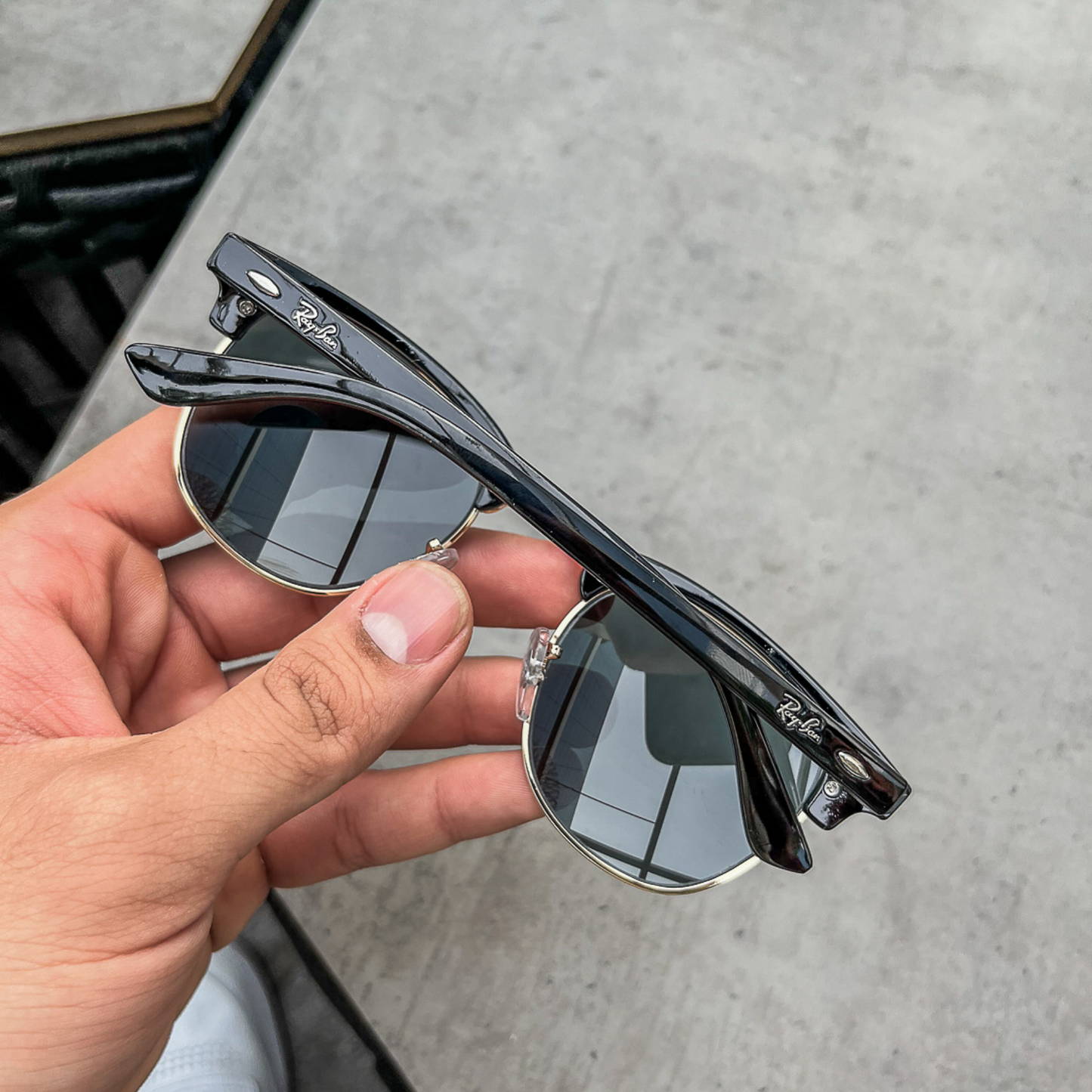 RAY-BAN New Stylish Black & Gold 3016 Sunglass For Unisex