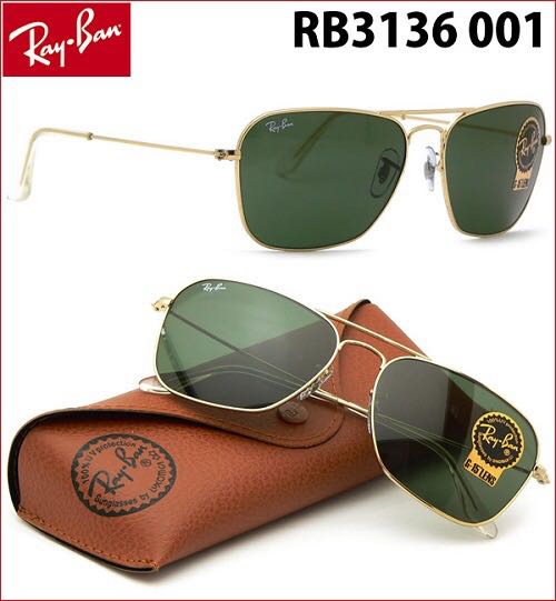RAY-BAN Black Gold 3136 Square Aviator Trendy Hot Favourite Wintage Sunglass For Unisex.