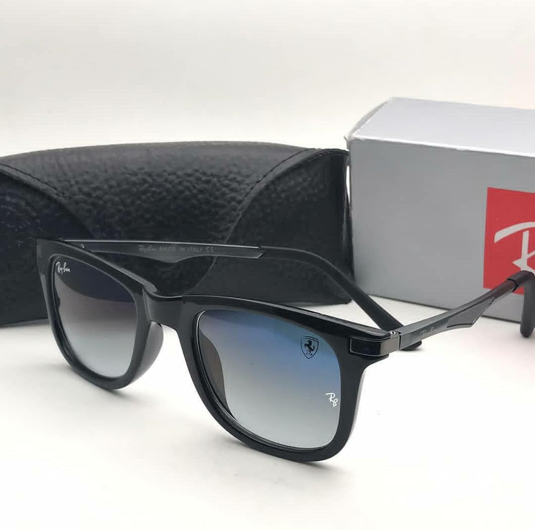 RAY-BAN New Addition Blue Shaded & Black 4287 Square Sunglass For Unisex