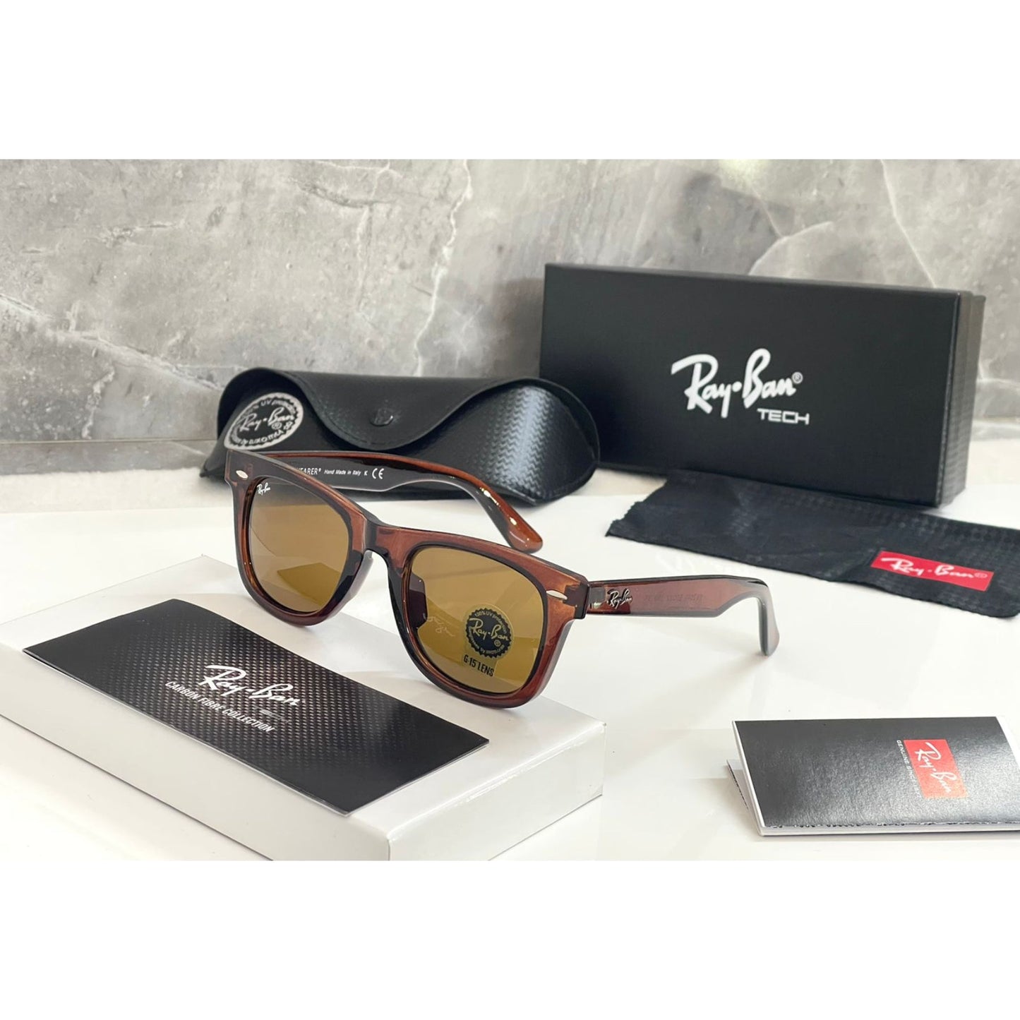 RAY-BAN All Season Special Men Women 7A Quality Wayfarer 2140 Square Causal Vintage Sunglasses For Unisex. ( B2 A1-2140 Mm )
