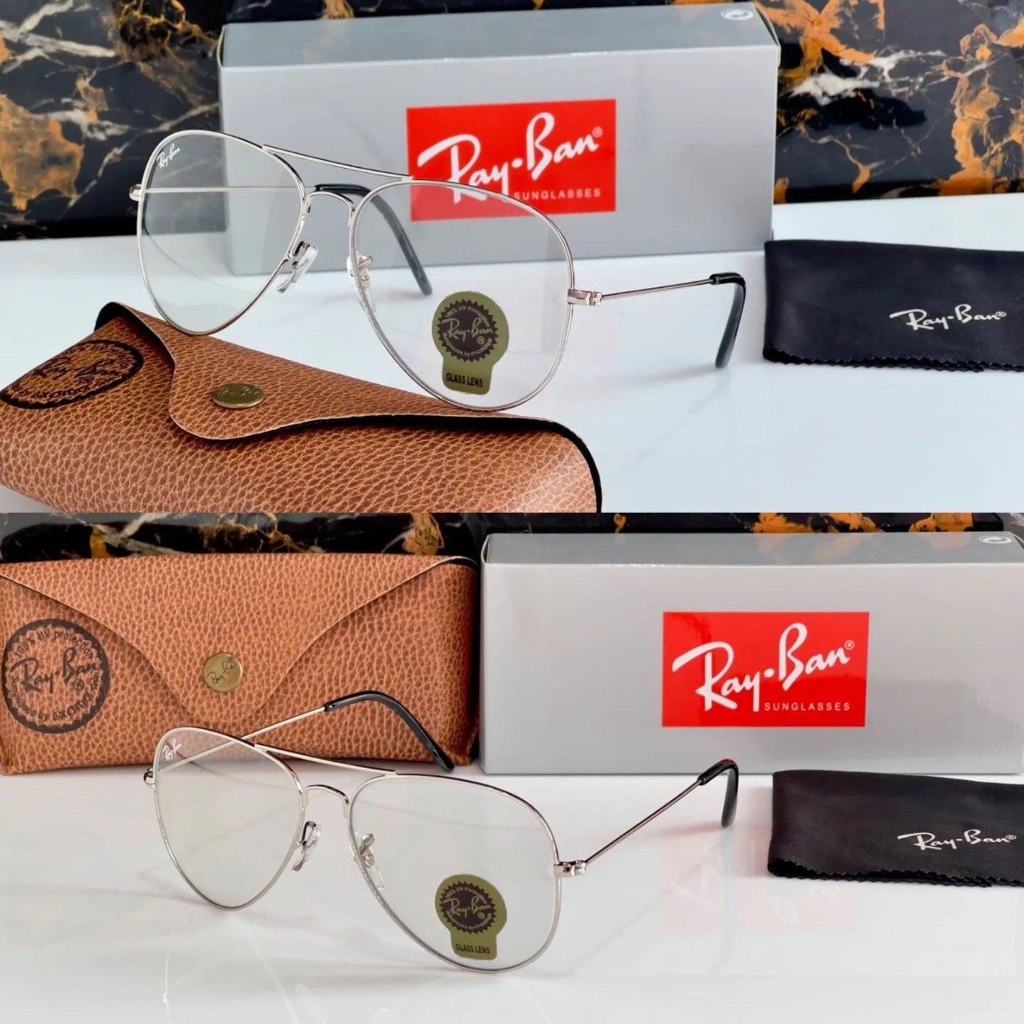 RAY-BAN New Fancy Men's double Shaded Aviator Metal Trendy Hot Favourite Wintage Sunglass For Unisex.