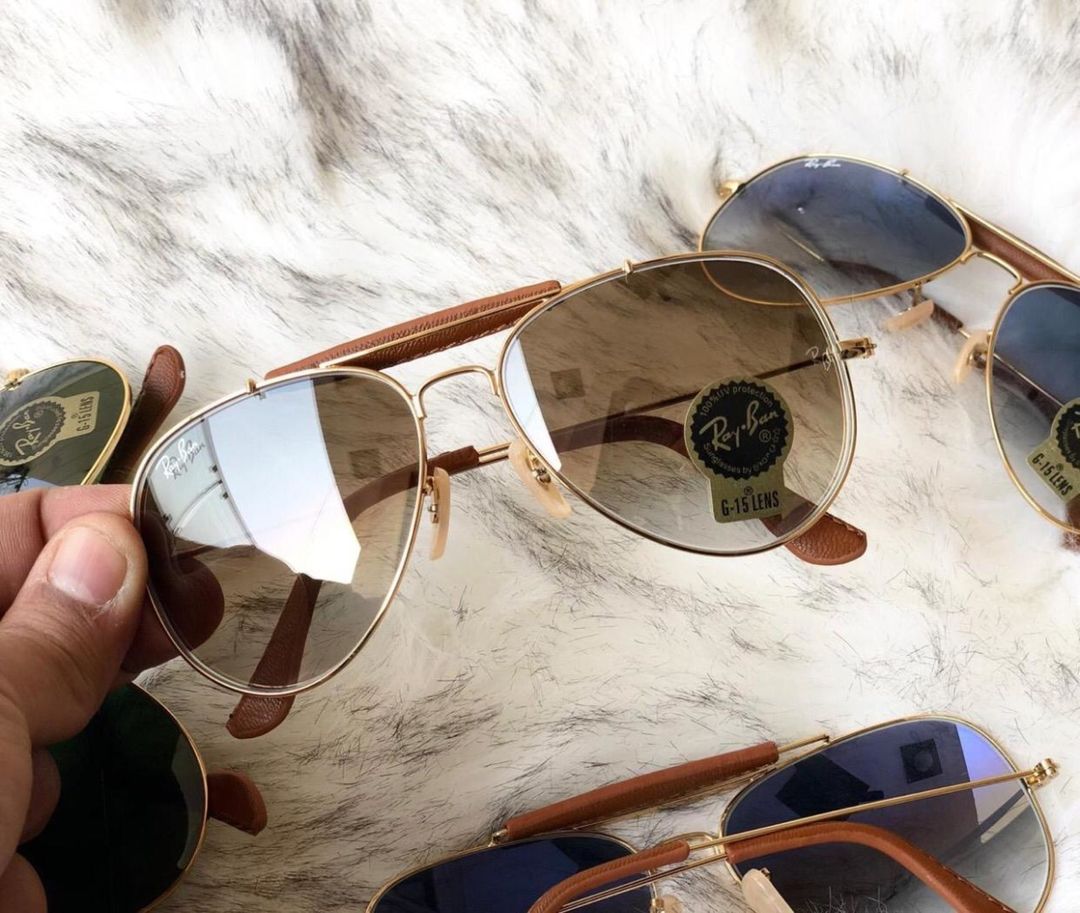 RAY-BAN New Attractive Looking Brown Shaded & Gold 3422 Fancy Aviator Bridge Sunglass For Unisex