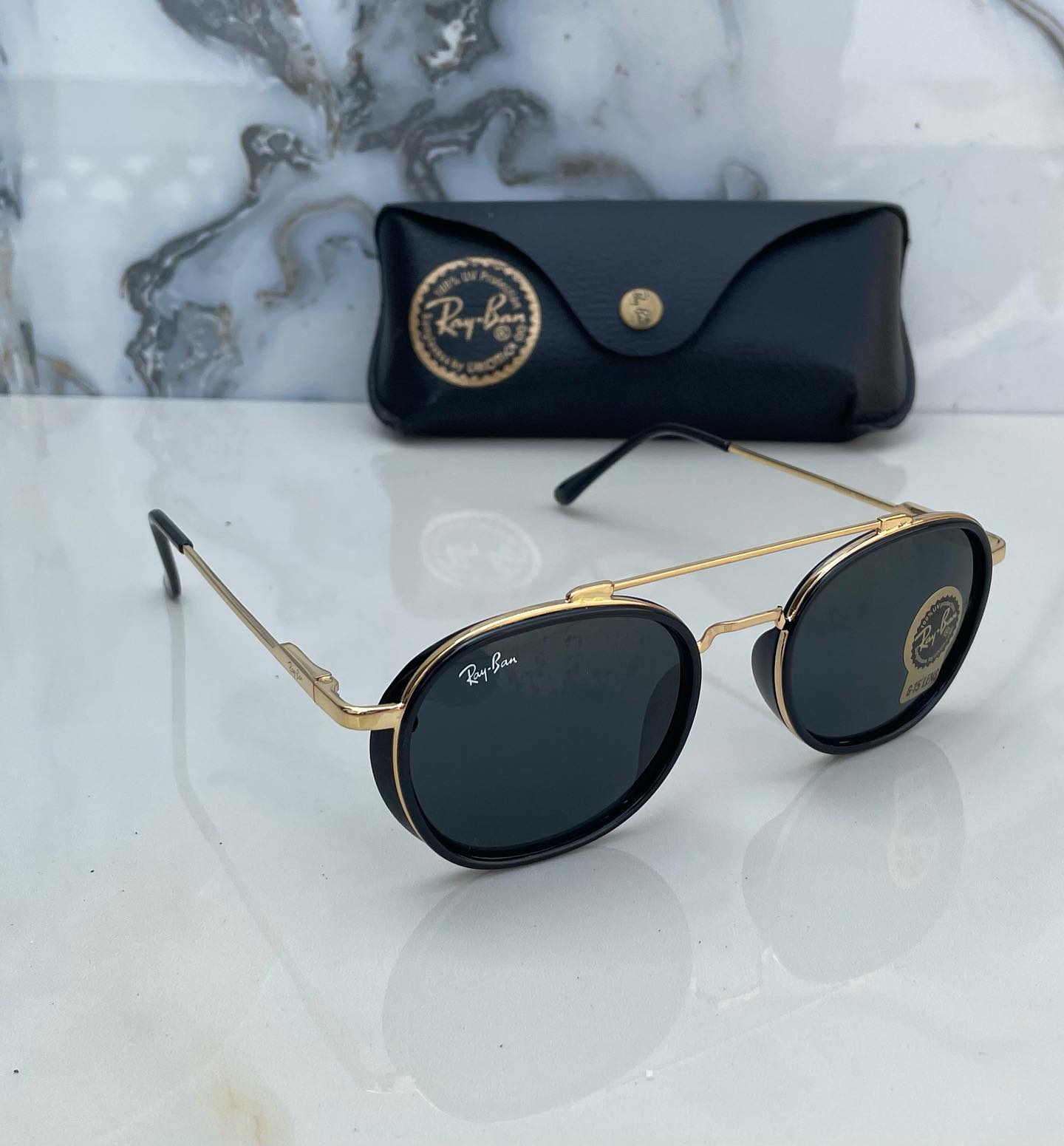 RAY-BAN New Top Trending Men's Pack Of 2 Combo Hot Favourite Wintage Sunglass For Unisex.