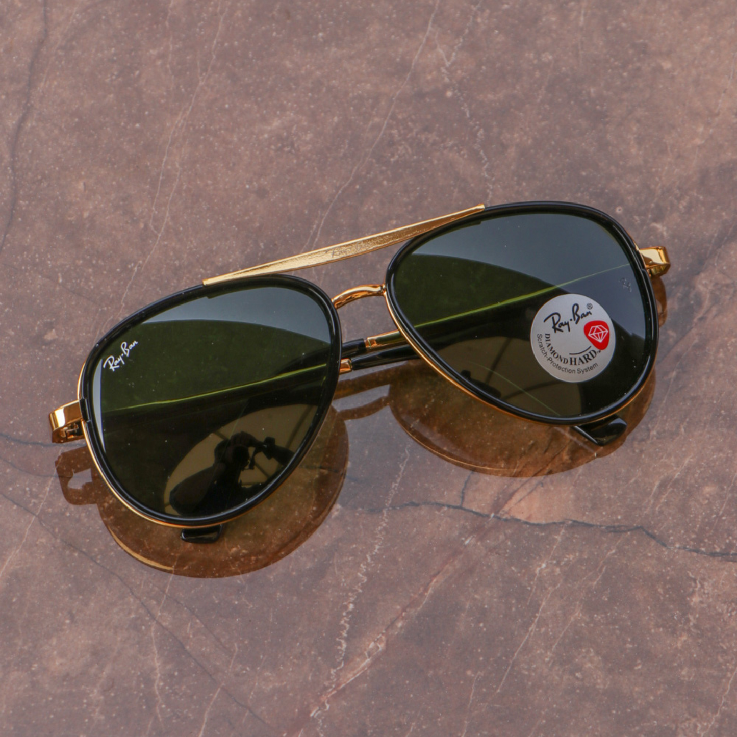 RAY-BAN Brown & Gold 4414 Causal Latest Sunglass For Unisex.