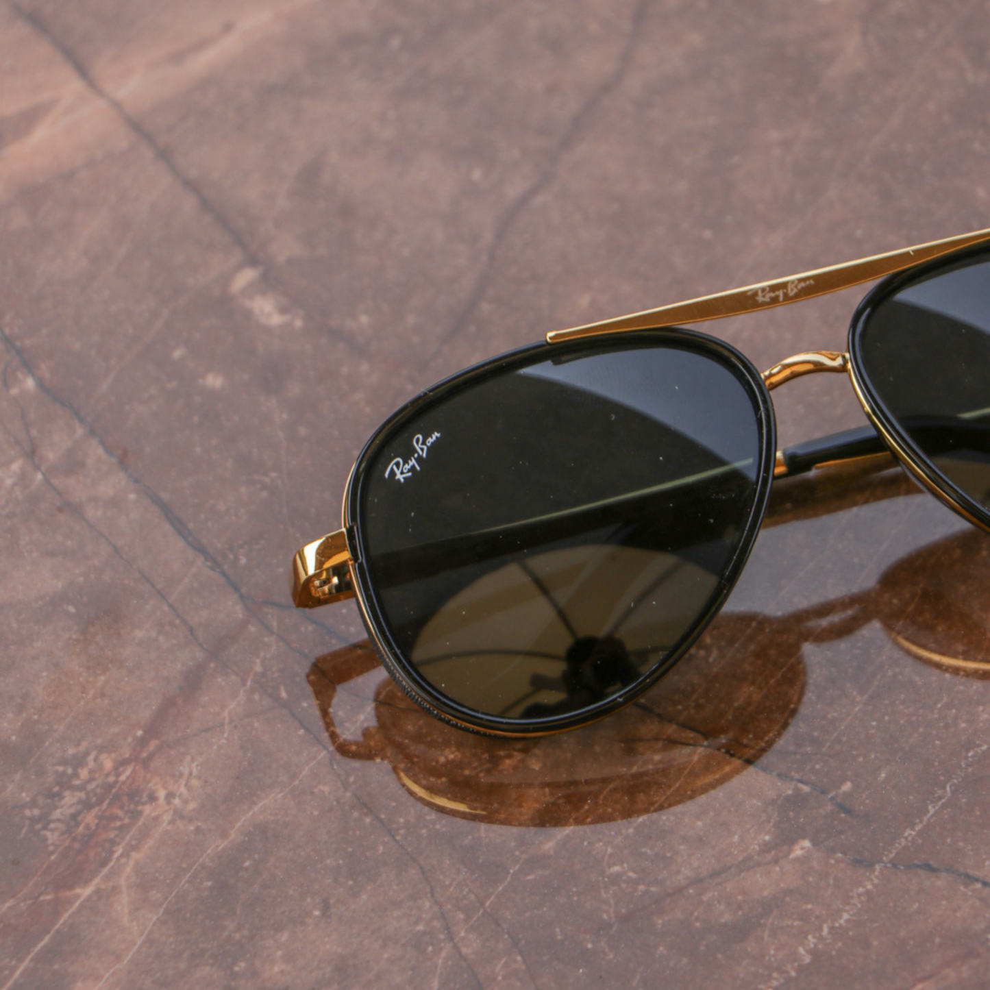 RAY-BAN Brown & Gold 4414 Causal Latest Sunglass For Unisex.