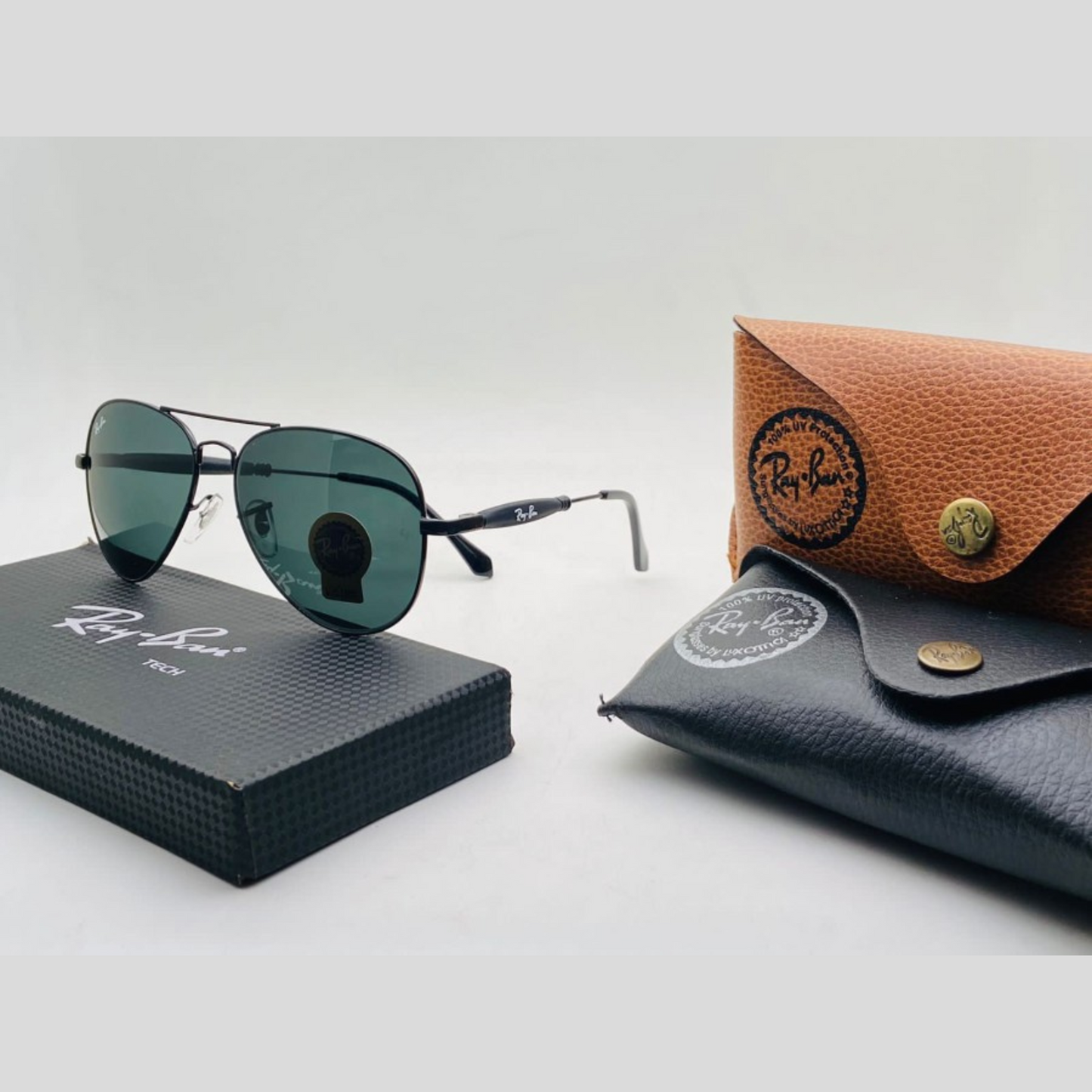 RAY-BAN All Season Special Men Women 7A Quality B/2 Oval 3517 With Rubber Flexible Nose-Pin Causal Vintage Sunglasses For Unisex. ( B2 A1-3517 Oval Mm )