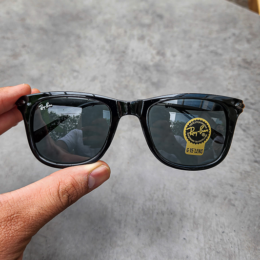 RAY-BAN New Modern Addition Black & Black 2148 Square Sunglass For Unisex