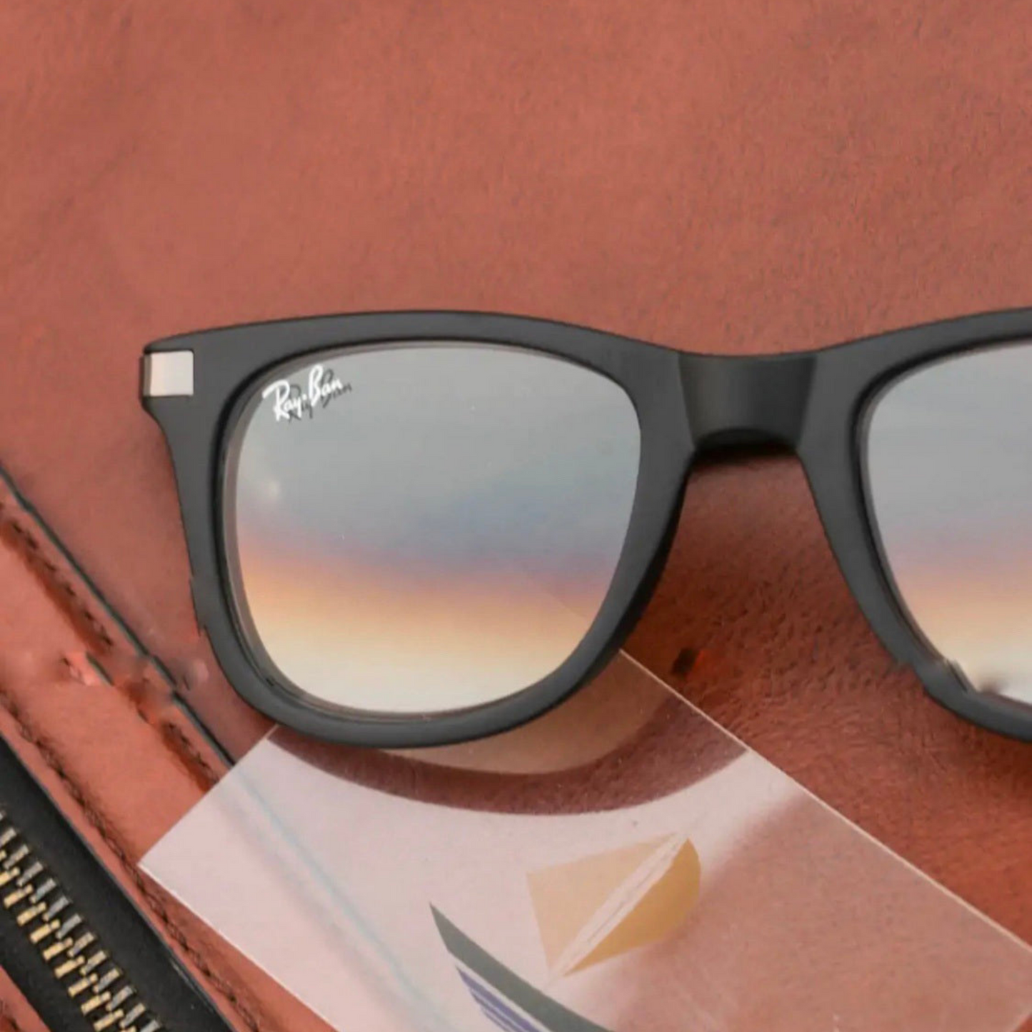 RAY-BAN New Addition Brown Shaded & Black 4287 Square Sunglass For Unisex