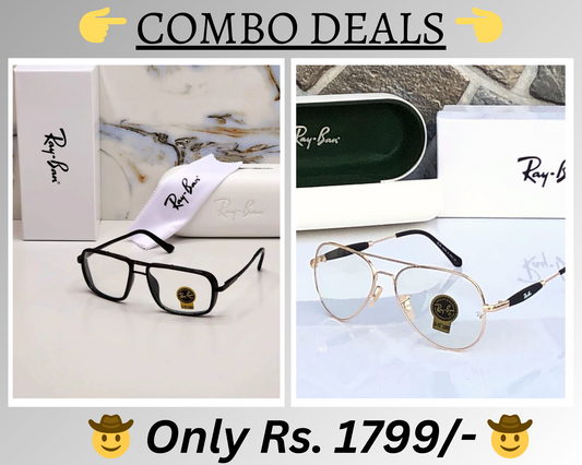 RAY-BAN New Top Trending Men's Pack Of 2 Combo Hot Favourite Wintage Sunglass For Unisex.