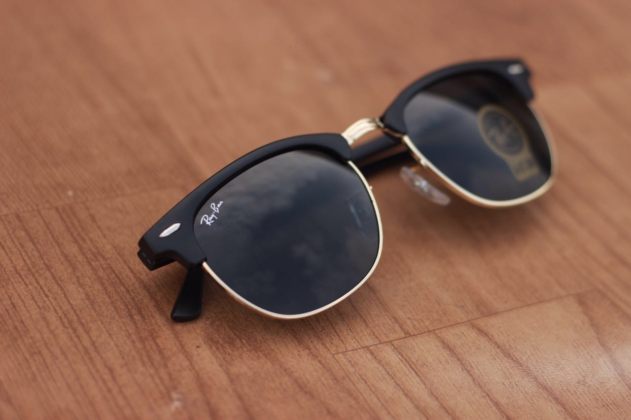 RAY-BAN New Stylish Black & Gold 3016 Sunglass For Unisex