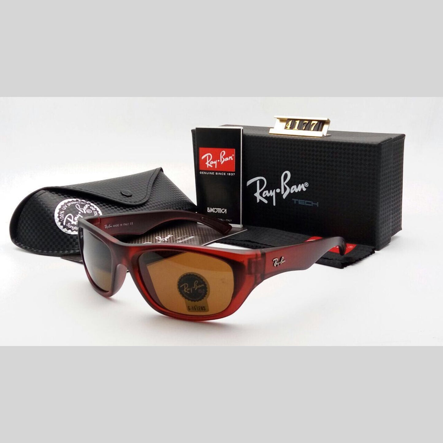 RAY-BAN Brown & Brown 4177 Sports Riding Wear Men's Sunglass.
