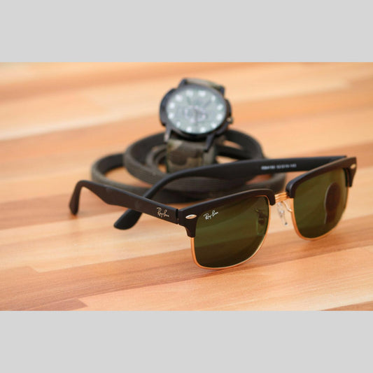 RAY-BAN New Stylish Green & Gold 3016 Sunglass For Unisex