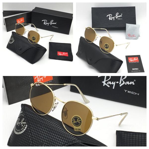 RAY-BAN Brown & Gold ( 3447) New 26-mm Men's Sunglasses.