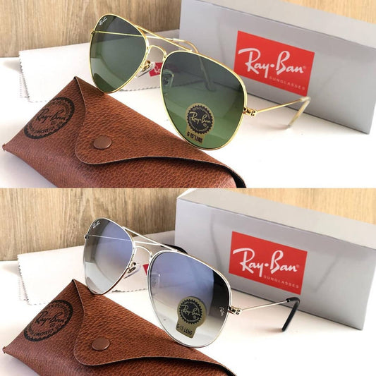 RAY-BAN New Top Trending Men's Pack Of 2 Combo Hot Favourite Wintage Sunglass For Unisex.