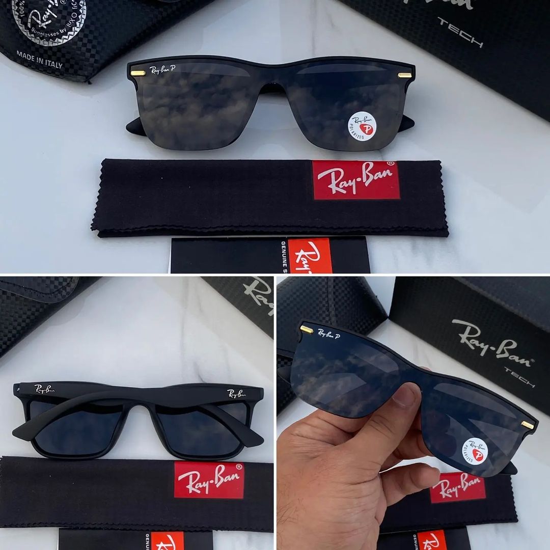 RAY-BAN Black & Black 4487 Square Metal Alluminium FrameTrendy Hot Favourite Wintage Sunglass For Unisex.