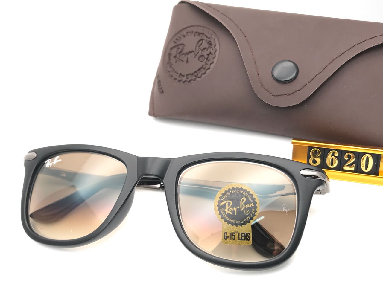 RAY-BAN New Modern Addition Brown Shaded & Brown 2148 Square Sunglass For Unisex