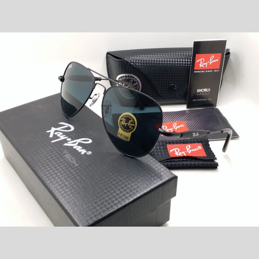 RAY-BAN Black & Black 3517 Oval Trendy Hot Favourite Wintage Sunglass For Unisex.