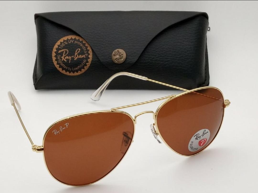 RAY-BAN Brown & Gold ( 3026 ) New 26-mm Men's Sunglasses.