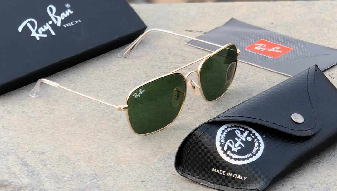 RAY-BAN New Fancy Men's Square Aviator Black Metal Frame Trendy Hot Favourite Wintage Sunglass For Unisex.