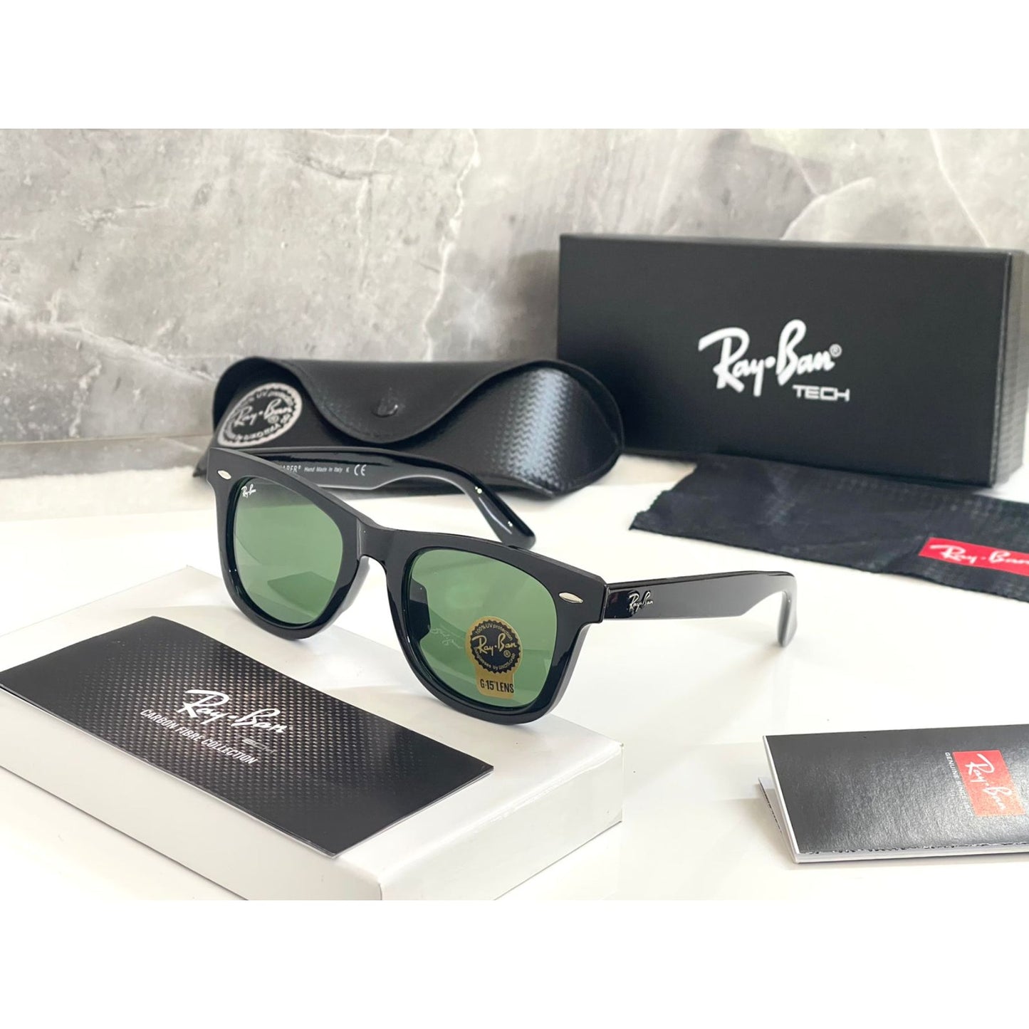 RAY-BAN All Season Special Men Women 7A Quality Wayfarer 2140 Square Causal Vintage Sunglasses For Unisex. ( B2 A1-2140 Mm )
