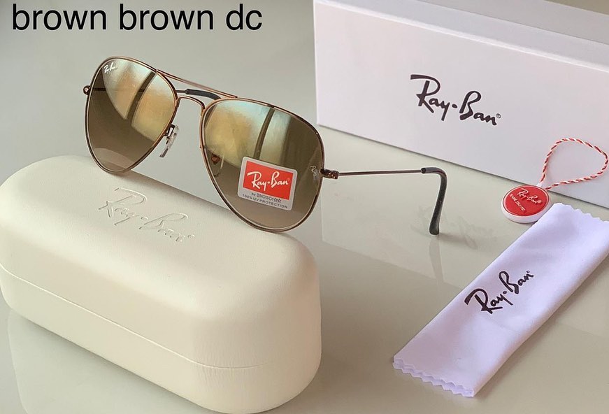 RAY-BAN Brown Shade Brown 3026 Aviator Trendy Hot Favourite Wintage Sunglass For Unisex.