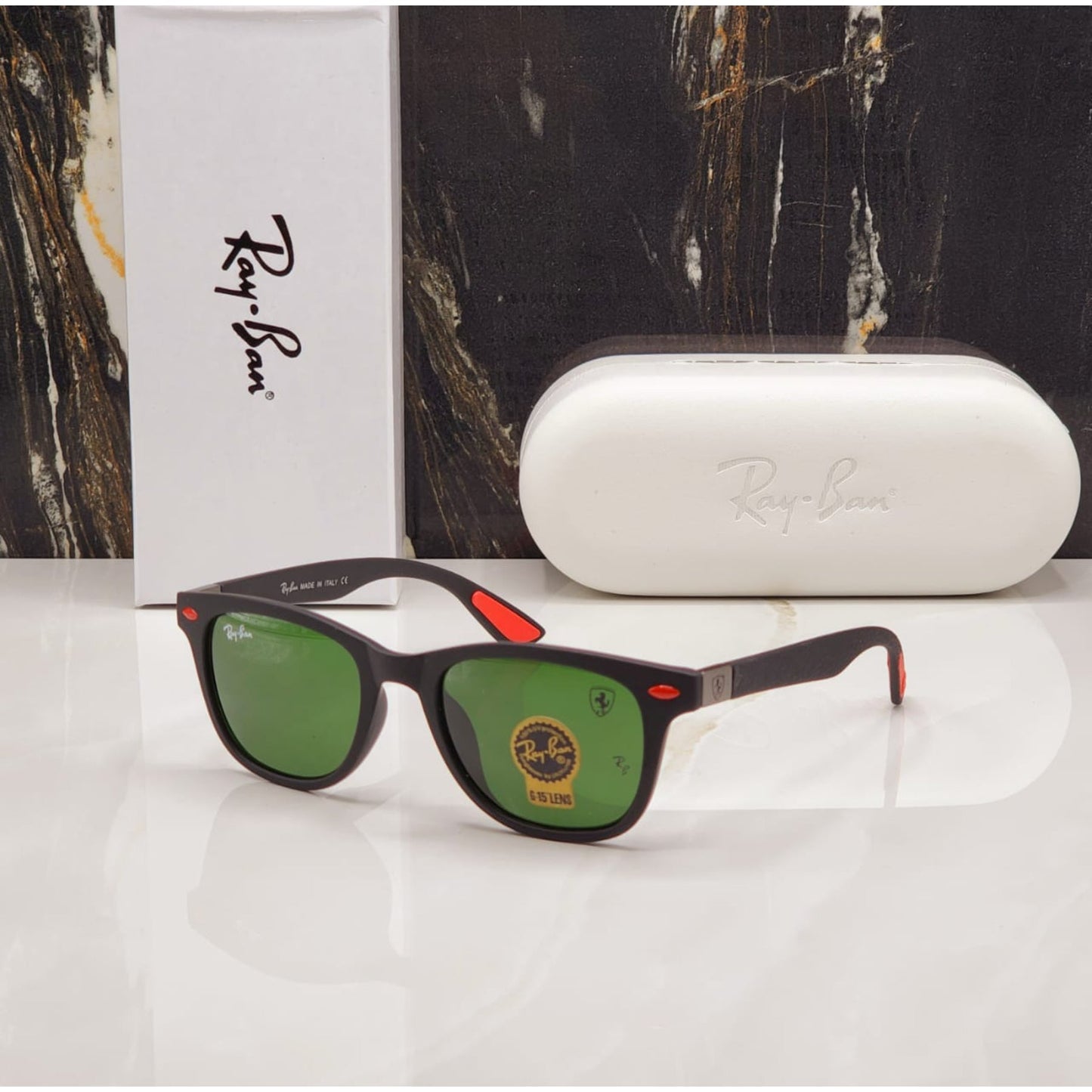 RAY-BAN All Season Special Men Women 7A Quality Shaded 4195 Square Causal Vintage Sunglasses For Unisex. ( B2 A1-4195 Mm )