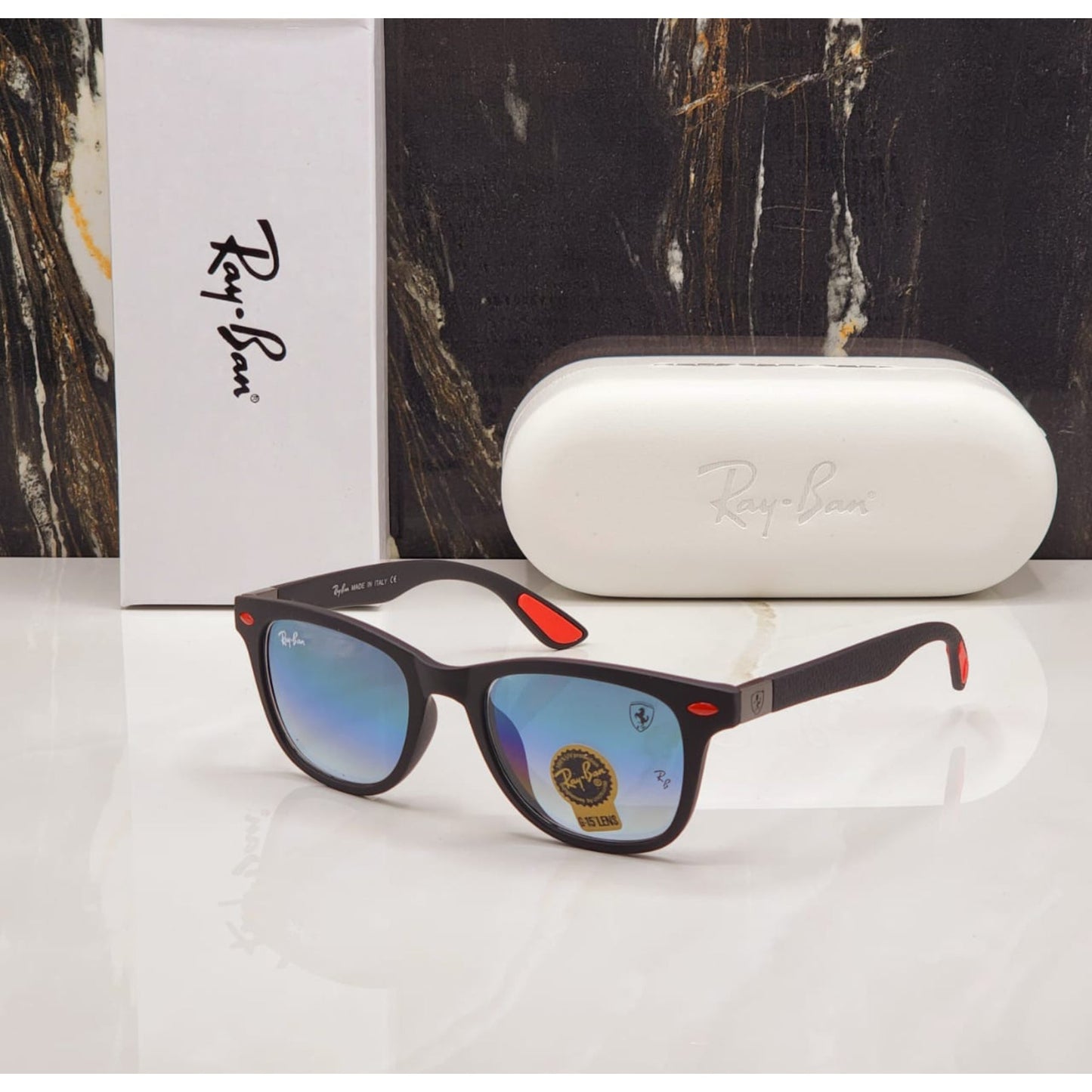 RAY-BAN All Season Special Men Women 7A Quality Shaded 4195 Square Causal Vintage Sunglasses For Unisex. ( B2 A1-4195 Mm )