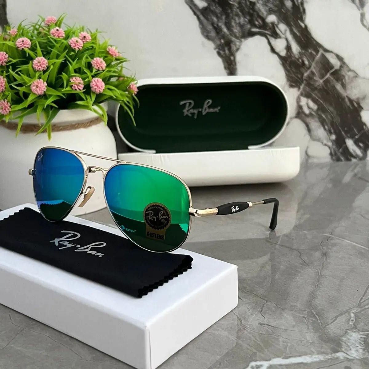 RAY-BAN New Fancy Men's double Shaded Aviator Metal Trendy Hot Favourite Wintage Sunglass For Unisex.