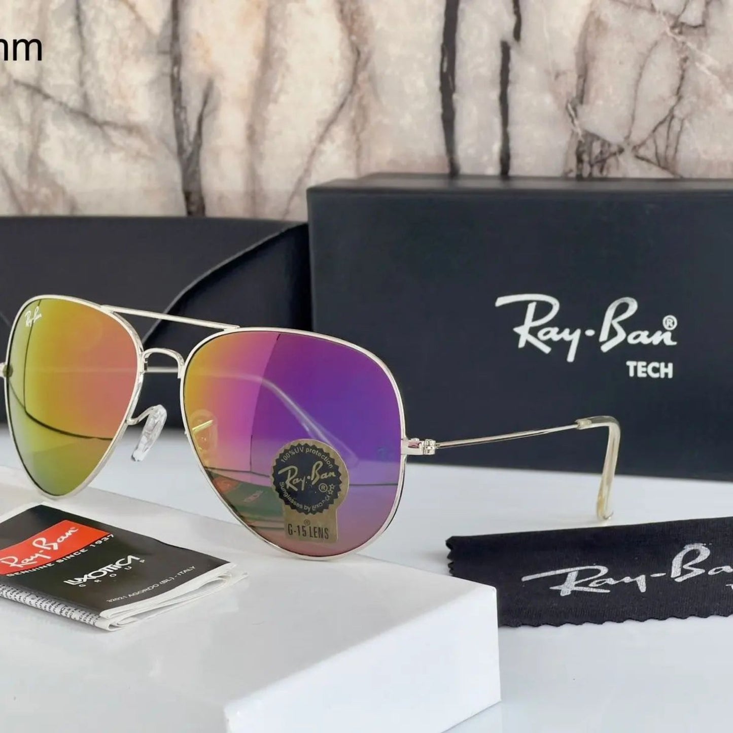RAY-BAN New Fancy Men's Oval Aviator Silver Metal Frame Trendy Hot Favourite Wintage Sunglass For Unisex.