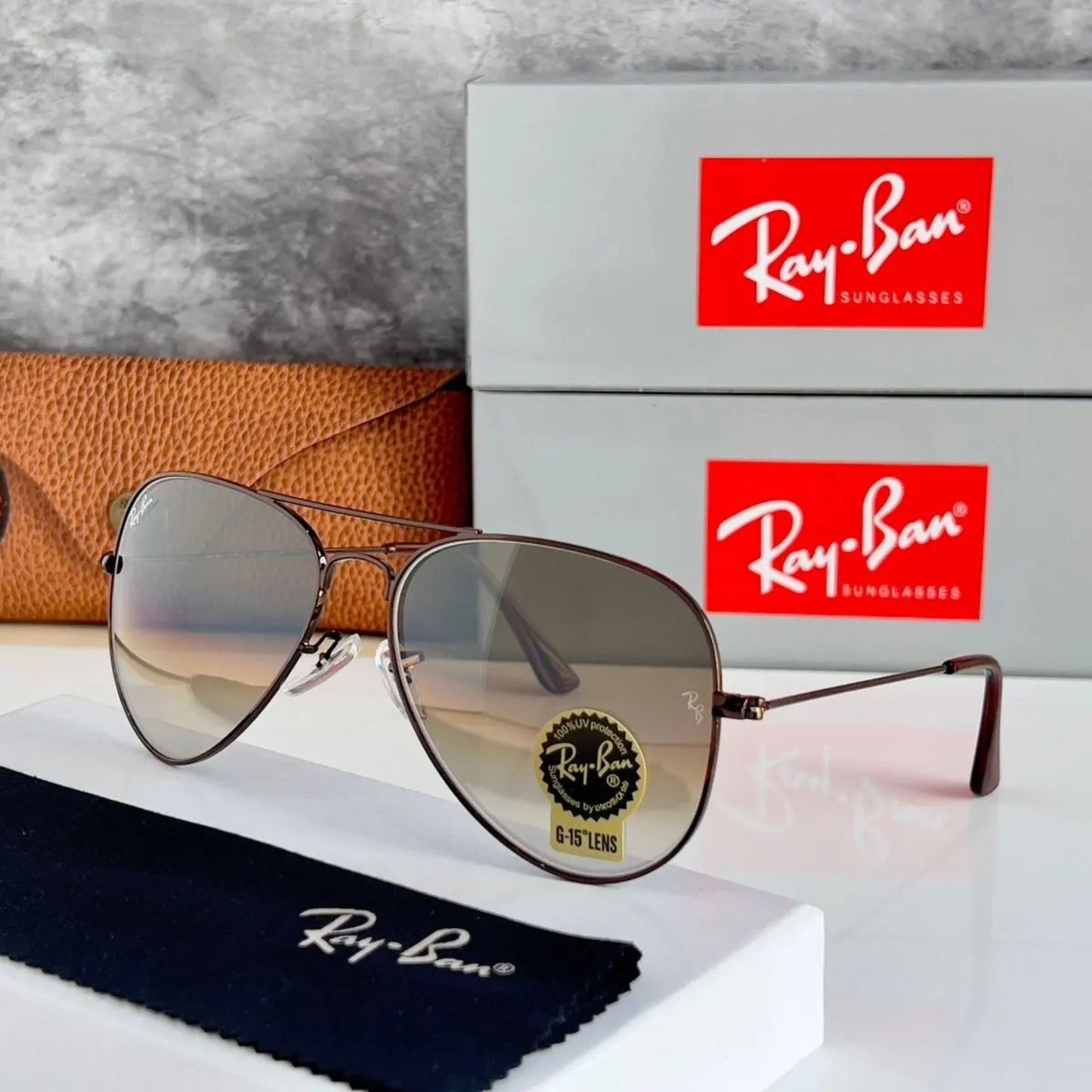 RAY-BAN New Fancy Men's double Shaded Aviator Metal Trendy Hot Favourite Wintage Sunglass For Unisex.