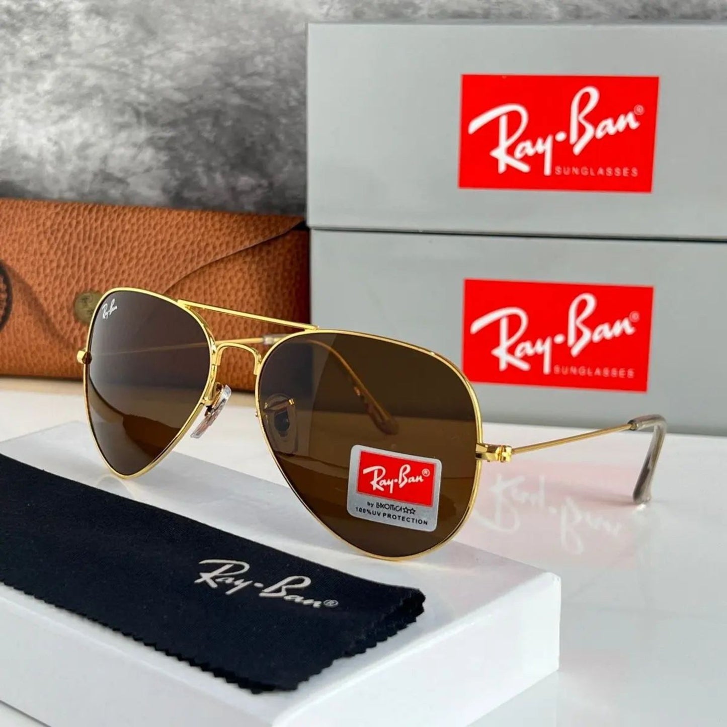 RAY-BAN New Fancy Men's Oval Aviator Silver Metal Frame Trendy Hot Favourite Wintage Sunglass For Unisex.