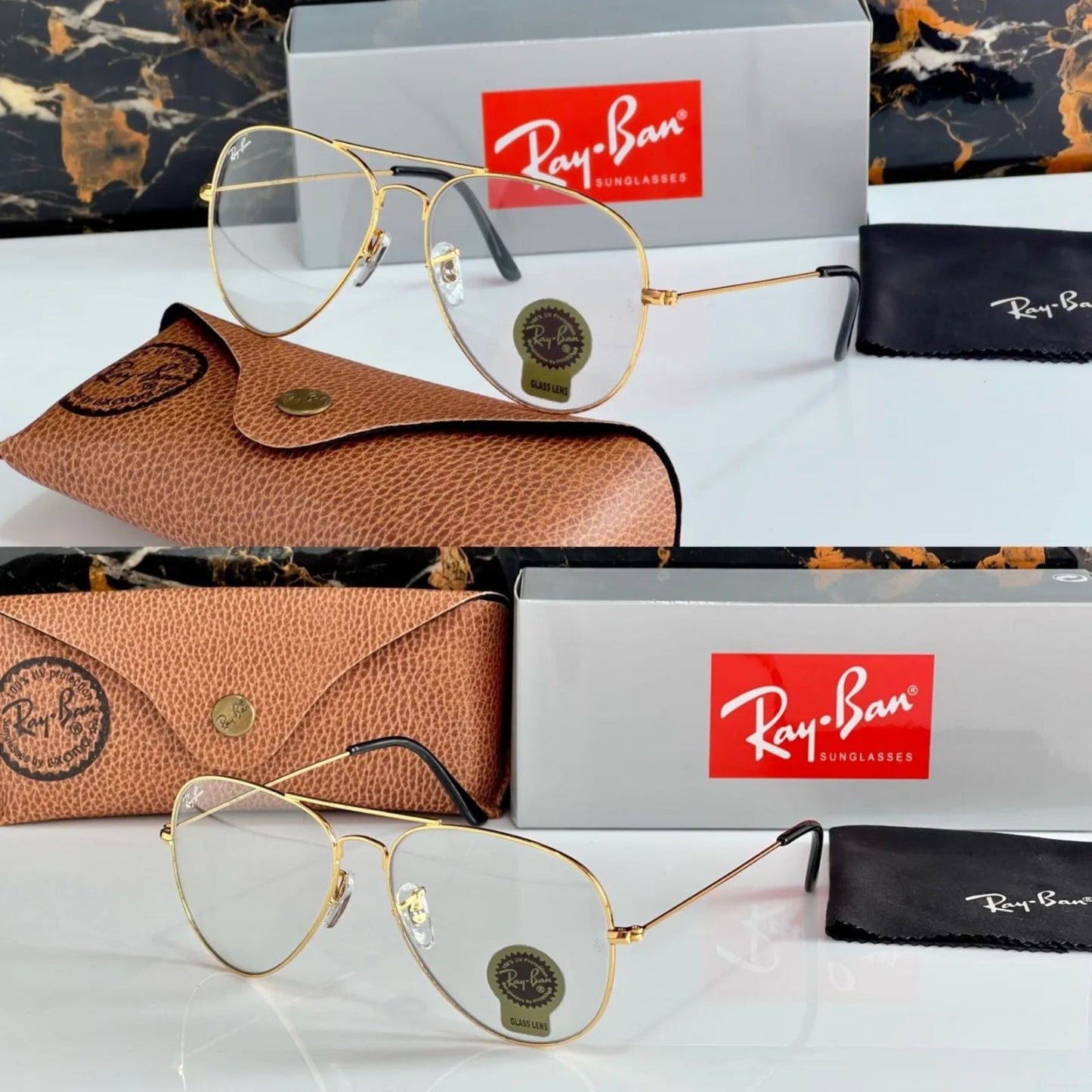 RAY-BAN New Fancy Men's double Shaded Aviator Metal Trendy Hot Favourite Wintage Sunglass For Unisex.