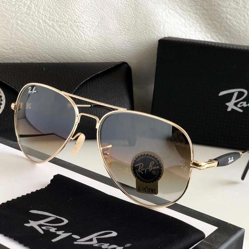 RAY-BAN Brown Shade & Gold 3517 Oval Trendy Hot Favourite Wintage Sunglass For Unisex.