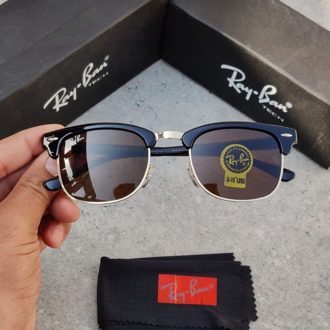 RAY-BAN Brown & Gold 3016 Club Master Trendy Hot Favourite Wintage Sunglass For Unisex.