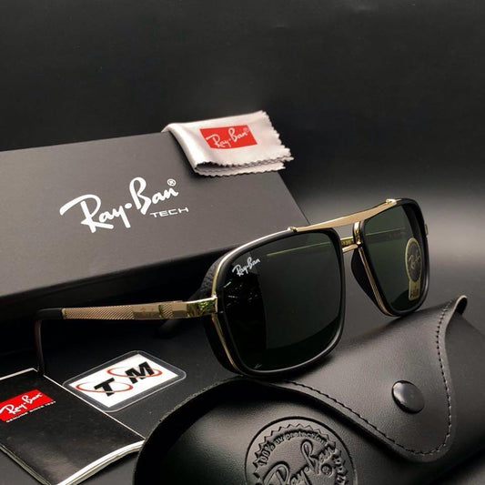 RAY-BAN Green & Gold 4413 Aviator Trendy Hot Favourite Wintage Sunglass For Unisex.