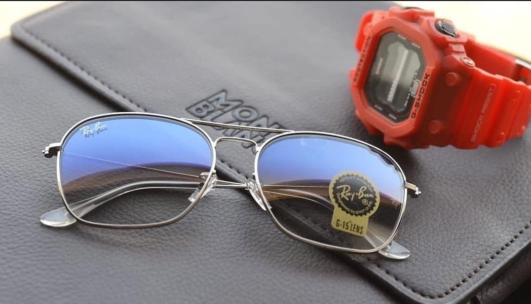 RAY-BAN New Fancy Men's Square Aviator Black Metal Frame Trendy Hot Favourite Wintage Sunglass For Unisex.