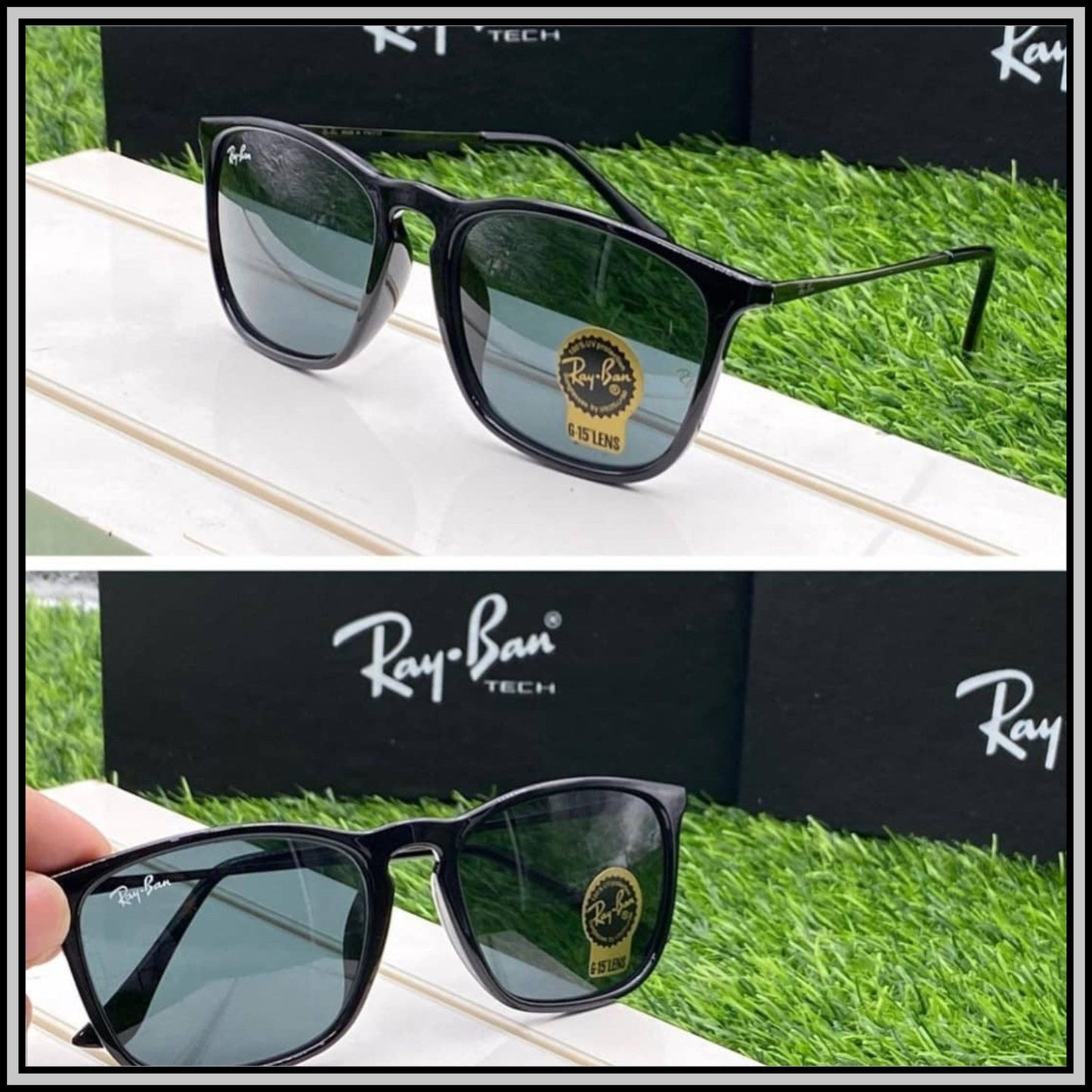 RAY-BAN Black & Black ( 4221 ) New Day-Night Men's Sunglasses.
