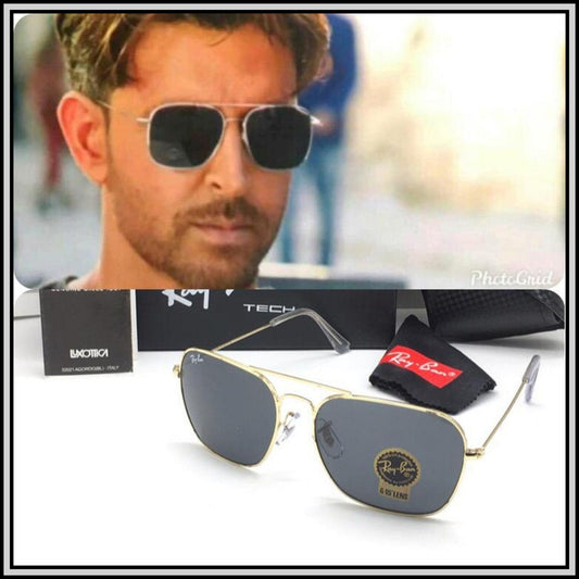 RAY-BAN Black & Gold ( 3136 ) New 26-mm Men's Sunglasses.