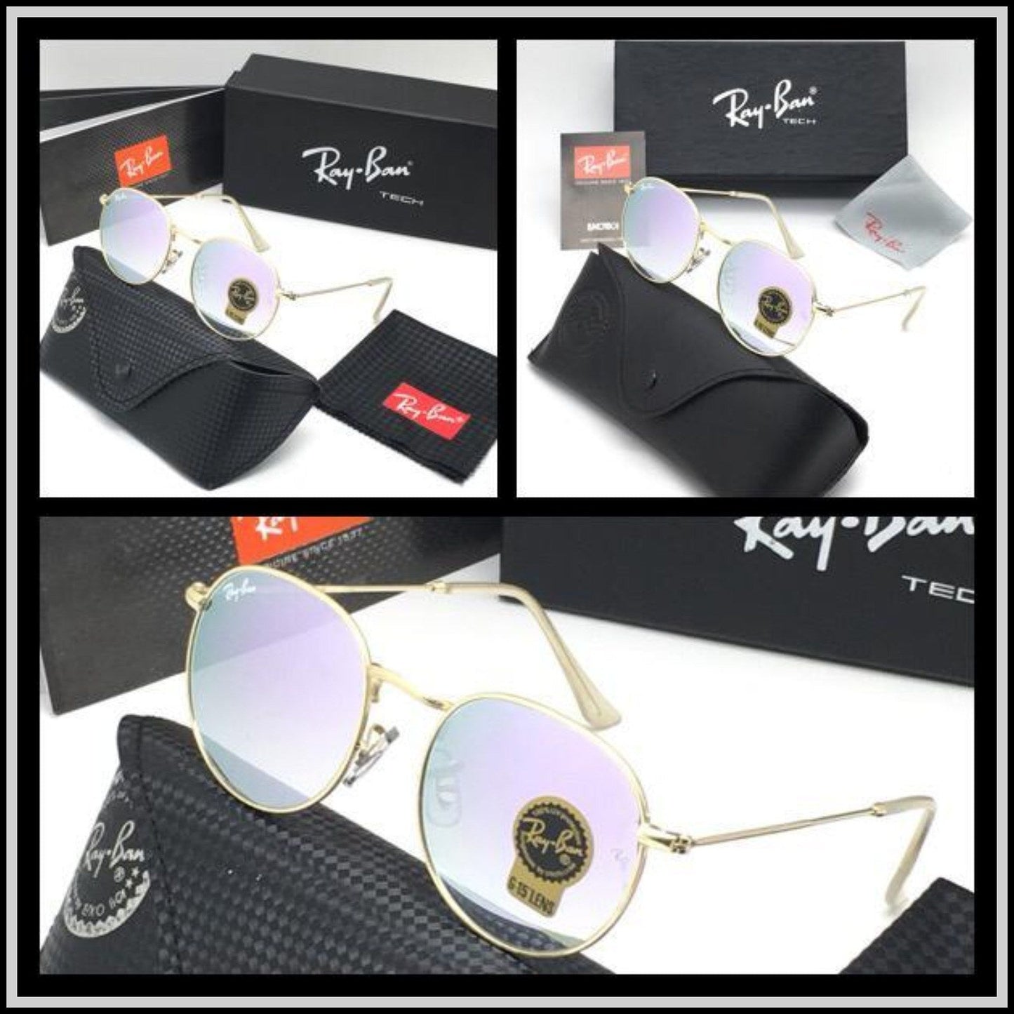 RAY-BAN Clear & Gold ( 3447) New 26-mm Men's Sunglasses.